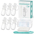 Colostrum Collector Kit 5ml-6pcs, Ready-to-Use Pack, Reusable Breast Milk Collector Multi-Use Colostrum Container with Storage Case, Cotton Wipe & Cleaning Brush, BPA Free