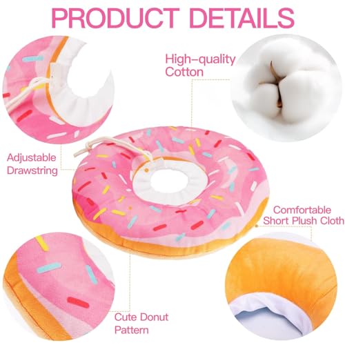 Cat Cone Collar Soft, Adjustable Cat Recovery Collars Spay Cones to Stop Licking, Cute Kittens Donut E Collar After Surgery, Anti-Lick Wound Healing Elizabetan Collars for Kittens (Pink, Small) - color: Pink, size: Small