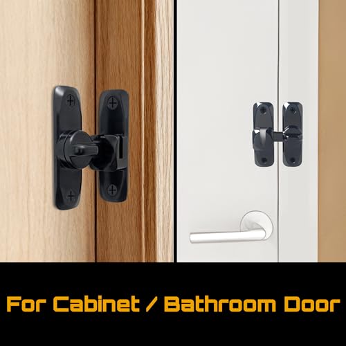 Barn Door Latch 90/180 Degree Barn Door Lock, Thickened Anti-Rust Flip Gate Latch Sliding Barn Door Lock Latch for Cabinets, Barn Door, Bathroom, Garden Doors