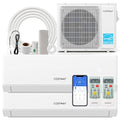 COSTWAY 18k Dual 2 Zone Mini Split Air Conditioner, 22 SEER2 12000 BTU+ 12000 BTU, 208-230V, Wifi Enabled Multi Zones Mini Split AC Heat Pump Full Set, Ductless Energy Star - size: Dual Zone 12000 BTU+12000 BTU