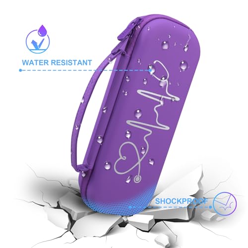 BOVKE Stethoscope Case for 3M Littmann Classic III, Lightweight II S.E, MDF Acoustica Deluxe Stethoscopes - Extra Room for Medical Bandage Scissors EMT Trauma Shear and LED Penlights, Dark Purple - color: Dark Purple