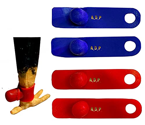 A.D.P. R2 Chicken Supplies Spur & Leg Protect Red Blue 2 Pair, Rooster Booster Protection Rooster Chicken Mitt Safety Poultry Hen Botas para GALLOS BREEDING, Best Rubber