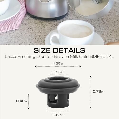 BMF600XL Latte Frothing Disc Replacement for Breville Milk Cafe | Stainless Steel Frother Plate Coffee Machine Accessory Solves Uneven & Weak Milk Frothing For Latte, Cappuccino Daily Brewing