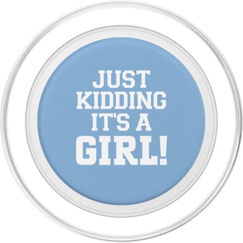 Just Kidding It's a Girl Pink Gender Reveal Party Supplies PopSockets PopGrip for MagSafe - style: Magnetic PopGrip