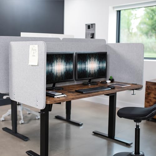 VIVO Gray Clamp-on 108 x 24 in Privacy Panel, PP-3-V108G | Sound Absorbing PET Partition, Office Divider, Clamp Fits 0.4-1.4 in Thick Desktops, 3 Pack, 60 x 24 in (x1), 24 x 24 in (x2) - color: Light Gray, size: 108"