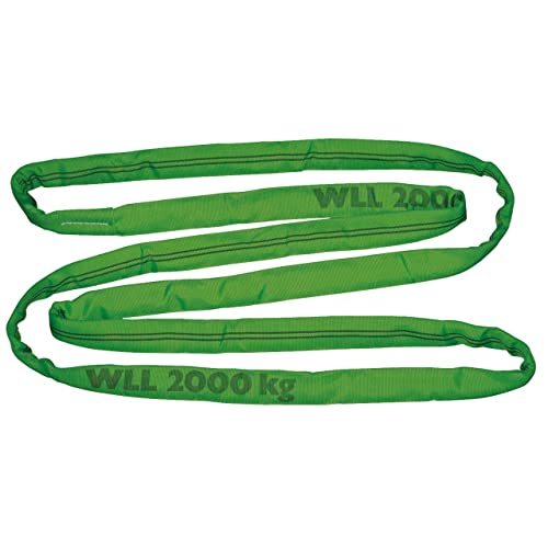 Kerbl Round Sling Double Sheathed, Transport Aid for Wood, Lifting Belt, Slip, Pull Force Direct 2000 kg/Folded 4000 kg, Circumference 4 m, Green