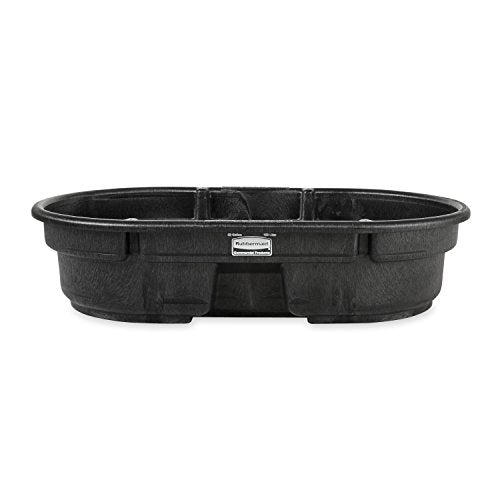 Rubbermaid Commercial Products Stock Tank, 50-Gallons, Structural Foam, Heavy Duty Container, for Livestock/Animal/Cattle Feed & Water, Outdoor Homemade Pool/Hot Tub/Bathtub, & Pet Cleaning/Dog Wash - size: 50 Gallon