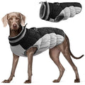 Dog Coat for Large Dogs, Fleece Dog Winter Jacket with Harness | Puppy Cold Weather Coats Reflective Pet Puffer Vest with Zipper Water-Resistant Warm Dogs Snowsuit Windproof Black L - color: Black, size: L(chest:24in)