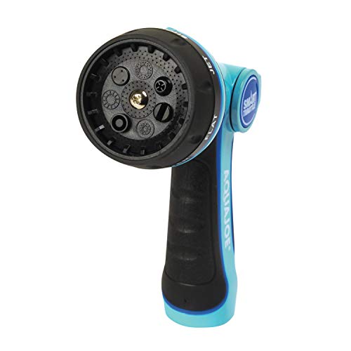 Aqua Joe AJHN102 Heavy-Duty Metal Multi-Function Hose Nozzle with Smart Throttle and 7 Sprayer Patterns