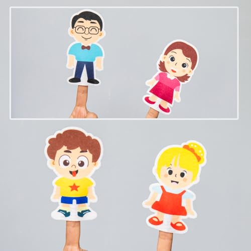 Soft Felt Finger Family Puppets – 7 Pack Nursery Rhyme Finger Puppets Toy for Toddlers & Preschool Kids, Ideal for Parent-Child Interaction, Classroom Activities, Storytelling, and Bedtime Songs - style: 7PCSFamily Finger Puppets