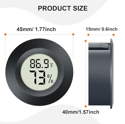 3 Pack Mini Hygrometer Thermometer Digital Humidity Meter Indoor/Outdoor Humidity Monitor Reptile Thermometer for Humidors Garden Cellar Greenhouse ℉/ ℃ (3)