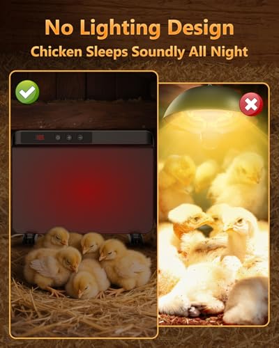 2026 Smart Heater for Chicken Coop, 200W Panel, UL Certified, Black | Heater For Chicken Coop With Adjustable Temp Remote, Winter Heating And Timer Thermostat Compatibility