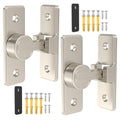 90° Heavy Duty Zinc Alloy Barn Door Lock Nickel 2 Pack | Security Sliding Door Latch for Barn, Garden, Bathroom, Fence, Shed，With Screws & Washers - color: Nickel-2 Pcs