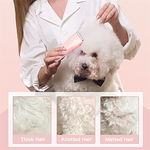 Dog Cat Home Hair Clipper Portable Electric Pet Grooming Kits,Pink,TS006 - color: Ts006-pink