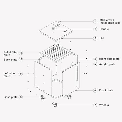 Rayzi 66lb Wood Pellet Storage Bin, Fuel Pellet Carbon Steel Container | Outdoor Waterproof Storage Bin & Rust-Resistant Metal Storage for Wood Pellets, Animal Feed, Charcoal