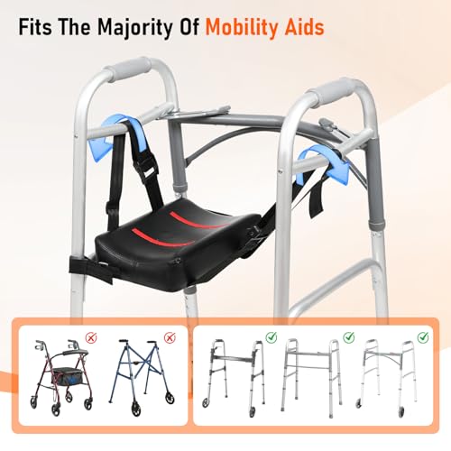 Knee Sling Attachment for Walker with Support Pads | 4.0 Adjustable Safety Lift Leg Comfort - Ergonomically Designed Foot Injuries Fits Almost All Walkers 300 LBS Weight Capacity