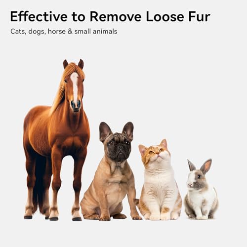 aumuca Cat and Dog Grooming Brush for Shedding, Removes Loose Fur from Long or Short Haired Pets - Ideal for Cats, Kittens, Rabbits, and More - Purple | Self Cleaning Pet Brush for Long or Semi-Short Haired Cats, Removing Loose Fur & Tangles and Massage -