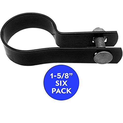 Jake Sales 1-5/8" Tension Band for Chain Link Fence - Use for 1-5/8" Outside Diameter Post/Pipe - Black Powder Coated Chain Link Tension Band - Qty 6