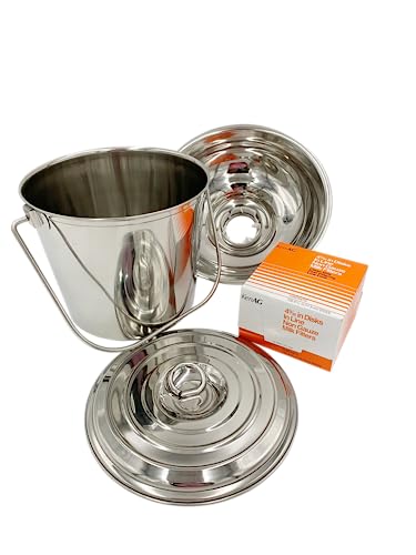 SS Strainers (Medium Strainer & Pail Combo, 5 L Pail & Strainer Combo) - color: 5 L Pail & Strainer Combo, size: Medium