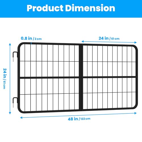 48" W×24" H Stall Guards for Horses, Horse Stall Gates, Heavy Duty Steel Yoke Design Fits Standard Barn Doorways - size: 48"W×24"H