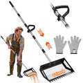 Chicken Poop Scooper,2-in-1 Scoop Shovel&Poop Rake,35-75”Adjustable | Ergonomic Handle Metal Pooper Scooper, Litter Sifting Shovel For Henhouse, Sand, Cattle Shed