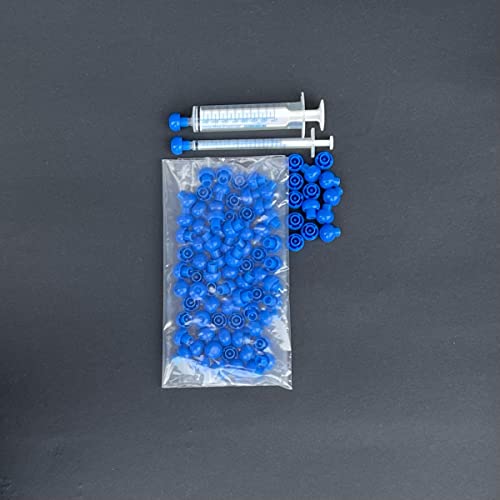 Oral Medication Dispenser Syringe Caps, Blue, 100 per Bag, CAPS