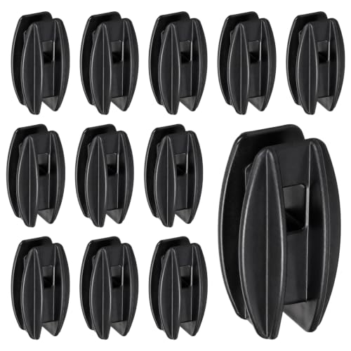 Black Corner Post Electric Fence Insulator, 12 Pcs Plastic Donut Corner Design | for Poly Wire Rope Electric Fencing, Heavy Duty Nail-on Wood Post Insulator Set for Electrics Fence Wire (Black)
