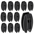 Black Corner Post Electric Fence Insulator, 12 Pcs Plastic Donut Corner Design | for Poly Wire Rope Electric Fencing, Heavy Duty Nail-on Wood Post Insulator Set for Electrics Fence Wire (Black)