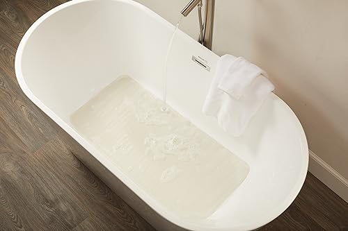 Rubbermaid Commercial Products Bath Tub and Shower Mat, 36-Inch X 18-Inch, White, Extra Long, Machine Washable, Safti-Grip Non-Slip Bathroom Mat with Suction Cups for Home/Hotel/Shower/Bathtub - size: X-Large