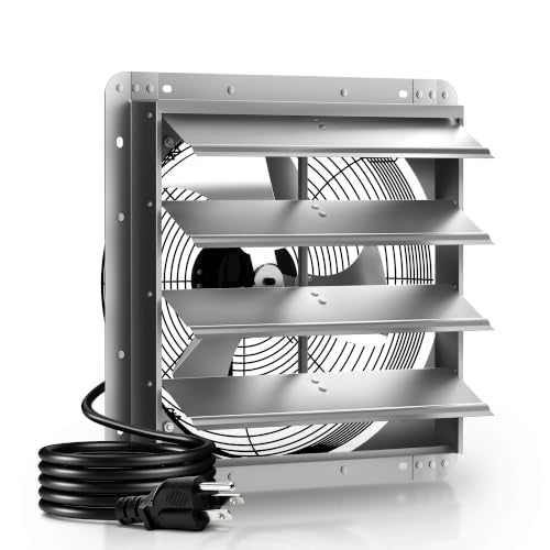 Xcity 12" Shutter Exhaust Fan, 1597 CFM Attic Fan | Powerful 1597 CFM airflow with AC motor, automatic shutters and waterproof design for gable, garage and greenhouses. - size: 12 Inch