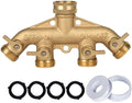 HEAVY DUTY Brass 4 Way Faucet Splitter, 4 Port Manifold, 4-Way Garden Hose Splitter, 3/4" Heavy-Duty Spigot Adapter with Ergonomic Solid Brass Shutoff Levers, Individual Shutoff Valves, Leak-Resistant - style: All brass 4 way
