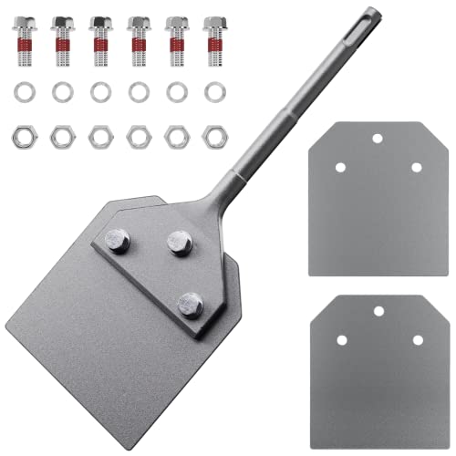 TOOVEM 4 Inch SDS Plus Floor Scraper Kit fits SDS-Plus Rotary Hammers | 4 x 10 Inch Tile Removal Chisel Tool with Spare Blades, Bolts, Nuts, Lock Washers, Removes Thinset Adhesives Wall Scraper - color: Silver