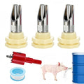 3Pcs Pig Waterer Nipples, Stainless Steel Automatic Pig Nipple Waterer Hog Water Drinker Feeder with Plastic Water Tank Connector, Drill Bit and Tape, for Hog Piglets Goat (3Pcs - Plastic) - size: 3Pcs - plastic