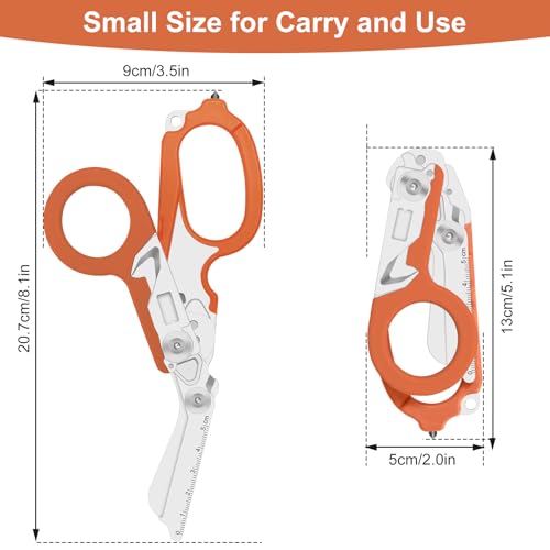 6-in-1 Heavy-Duty Emergency trauma shears (Orange) - color: Orange