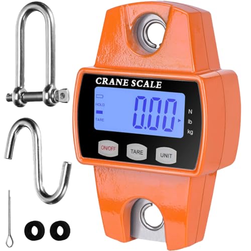 660lb/300kg Digital Crane Scale - Compact LCD Handheld Hanging Scale for Garage, Farm, Hunting, Fishing & More (300kg/orange) - color: 300kg/orange