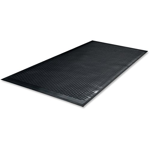 Guardian 14040600 Clean Step Scraper Outdoor Floor Mat, Natural Rubber, 4'x 6', Black, Ideal for Any Outside entryway, Scrapes Shoes Clean of Dirt and Grime - size: 72"L x 48"W x 0.2"Th