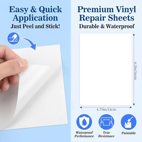 MAQIHAN 12 Pcs Vinyl Siding Repair Kit - White PVC Patch for Exterior Wall | House Siding Hole Cover for Mobile Home Skirting Panels, Fence Repair, Outdoor Wall Patches and DIY Maintenance