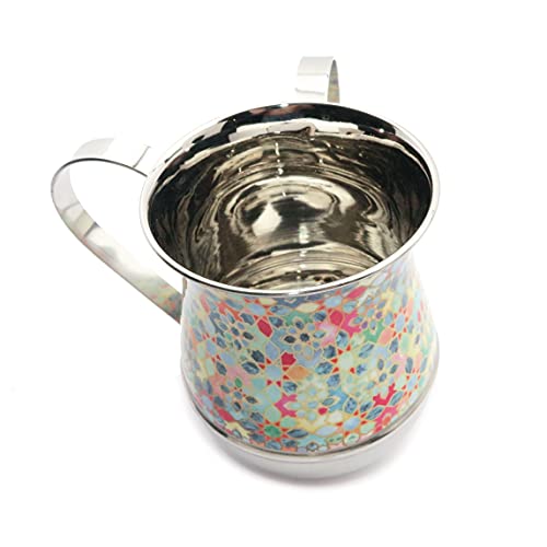 EMANUEL Yair Printed Aluminum Hand Washing Cup for Netilat Yadayim (Abstract NY-5) - color: Abstract NY-5