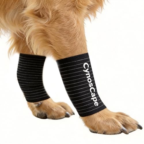 Dog Leg Brace, Black Compression Support Wraps for Front or Rear Legs with Streching Adjustable Strap,Dog Wrist Brace- Leg Sleeve to Stop Licking - Aid in Wound Care and Recovery - size: Medium
