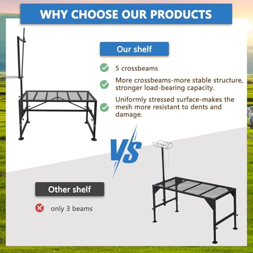 600 LBs Goat Stand with Feed Bin, Goat Milking Stand for Sheep Trimming and Milking, Hoof Trimming Stand Adjustable Size, with Feeder, Iron Black - color: Black, size: L - 47 inch