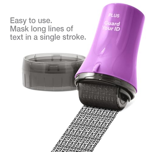 Guard Your ID Wide Identity Theft Protection Roller Stamp, 3-Pack for Mail - color: Purple, size: Wide 3-Pack