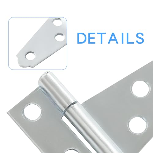 Murtenze 6Pack 2 Inch Silver T-Strap Shed Hinge | Barn Door Hinges, Heavy Duty Gate Strap Hinge, T Hinges for Barn Door, Shed or Wooden Fences - color: Silver, size: 2 Inch - 6Pack
