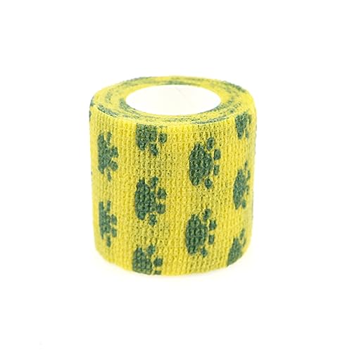 Self Adhesive Bandage Wrap Animal Cohesive Bandage Self Adherent Wrap First Aid Tape for Dogs Cats Horses Birds & Wrist Healing Ankle Sprain (2 Inch Sunshine Set 6 Rolls) - color: 2 Inch Sunshine Set 6 Rolls