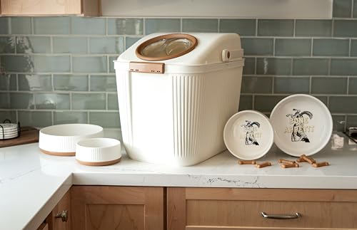 Harry Barker Lightweight Airtight Pet Food Storage Container, Eco-Friendly Recycled Plastic with Easy-Access Lid, Holds up to 25 lb Dry Dog or Cat Food - color: Food Storage