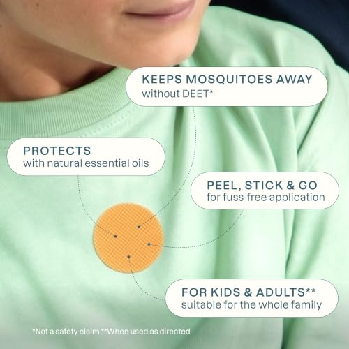 Cliganic Mosquito Repellent Stickers for Kids & Adults (90 Pack) - Solid Patches, Natural DEET-Free, Essential Oil Infused, Insect Repelling Garments - size: 90 Count (Pack of 1)