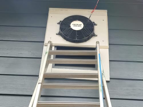 Amtrak Solar 100W Solar Attic Fan Kit – Up to 2,000 CFM Peak Airflow – Gable Vent Exhaust Fan with 100-Watt Panel, On/Off Switch & 15ft Wire – Cools Attic, Garage, Shed up to 2,250 Sq Ft – Made in USA
