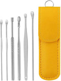 6 Pcs Ear Wax Removal Kit,Ear Cleaner: Speetop Mini Portable Ear Pick | Ear Scope with Stainless Steel 360° Spiral Ear Massage Cleaning Tool for Adults Kids - Ear Wax Remover with Storage Box - color: Yellow