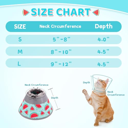 Cat Cone Collar Soft to Stop Licking, Adjustable, Foldable Lightweight Kitten Cones After Surgery Recovery for Cats & Kittens, Cat Cone Alternative, Easy Eating (Blue, M) - color: Blue, size: M