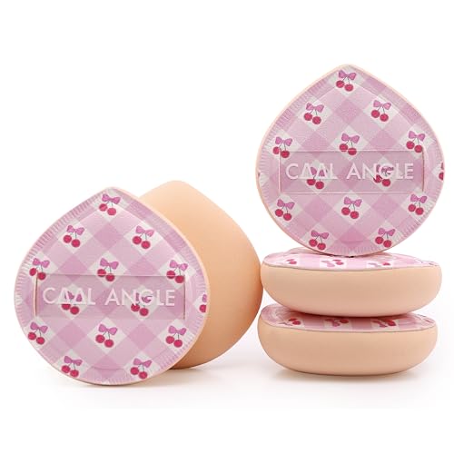 COOL-ANGLE Latex-Free Makeup Blender Sponges, 5Pcs Cherry Pink, Medium | Latex-Free, Suitable For Liquid Foundation And Powder, Wet Or Dry Dual Use, Long-lasting and Natural Makeup, Easy Makuep - color: A5:Cherry Pink*5