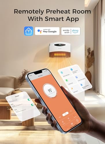 GiveBest 1500W Electric Wall Heater with WiFi & Remote Control | Wall-Mounted, Large Room Coverage, 3 Heating Modes, Fast Heating, Thermostat, 24 H Timer, Works with Alexa for Indoor Use - color: White
